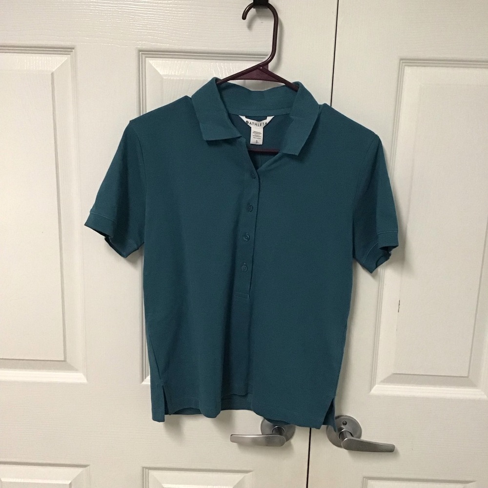 Athleta Pigue Short Sleeve Polo Shirt Womens Size Small - Picture 2 of 5